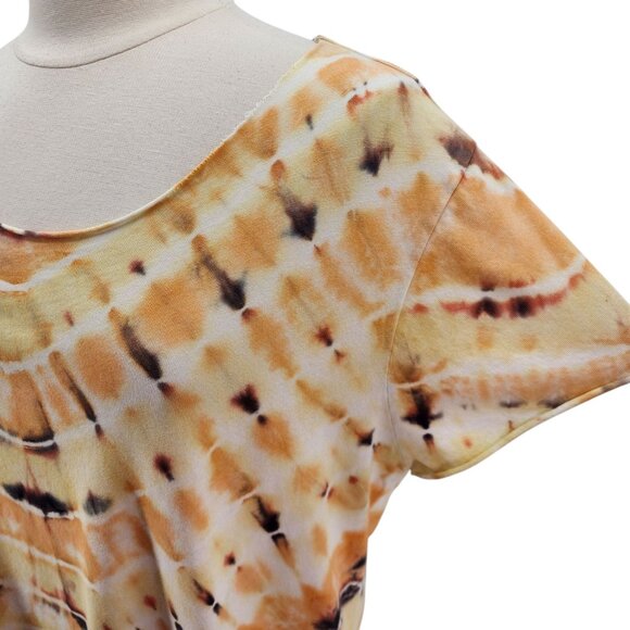 Raquel Allegra Womens Medium / 1 Top Handmade Tie Dye Raw Hem Neckline Hippie - Picture 3 of 11